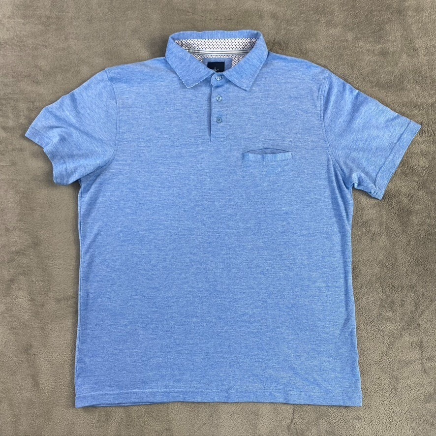 Tailorbyrd Shirt Mens Xl Blue Short Sleeve Golf Flamingo Logo Front Pocket Sport